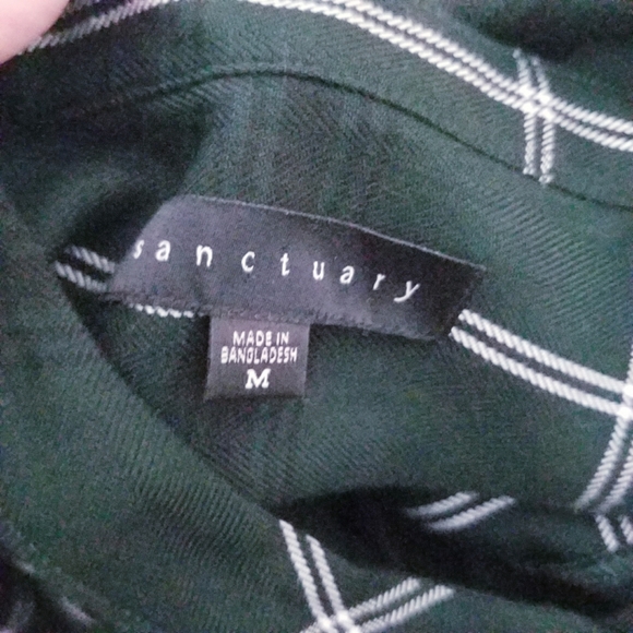 Sanctuary womens green ruffle print shirt top blouse MEDIUM - Picture 2 of 6